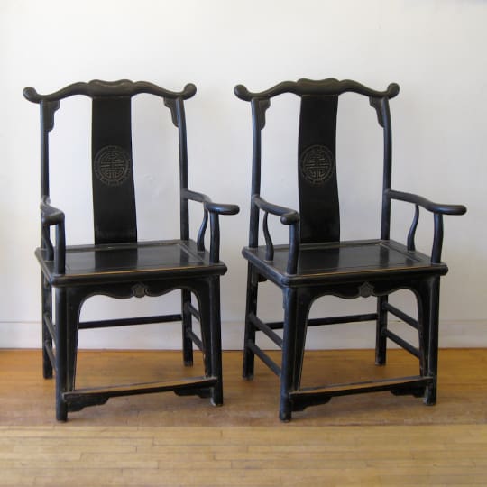 pair chinese chairs card